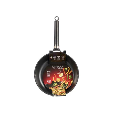 Wok de aluminio inducción 29 cm negro
