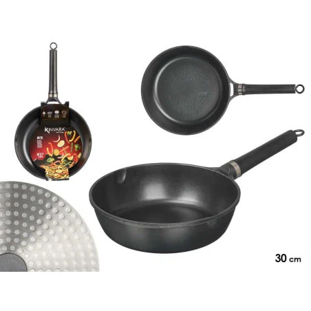 Wok de aluminio inducción 29 cm negro