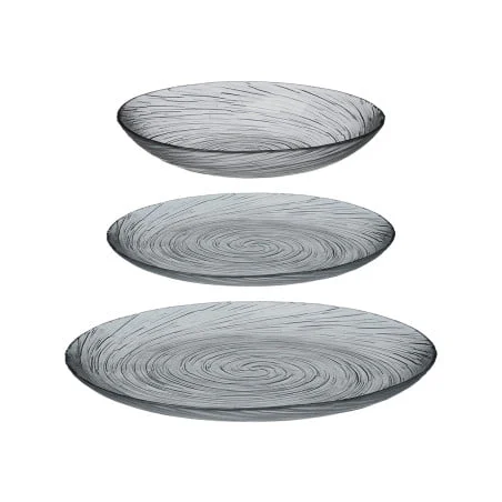 Vajilla Vidrio 18 Piezas Gris